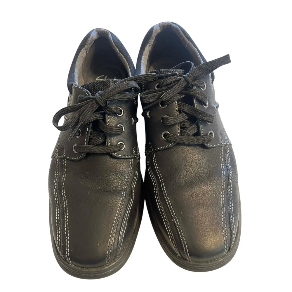 Clarks Cushion Soft Leather Shoes Men’s Size 10 wide Black Comfort Casual
